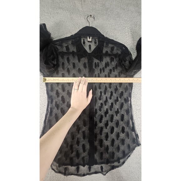 Hot Topic Coffin Blouse Womens S Black Sheer Gothic Dark Fairy Witchy Whimsygoth - Picture 10 of 12